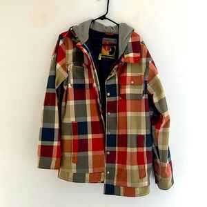 Burton ski jacket. Dry ride. Powder guard. Good shape. Great piece runs v large